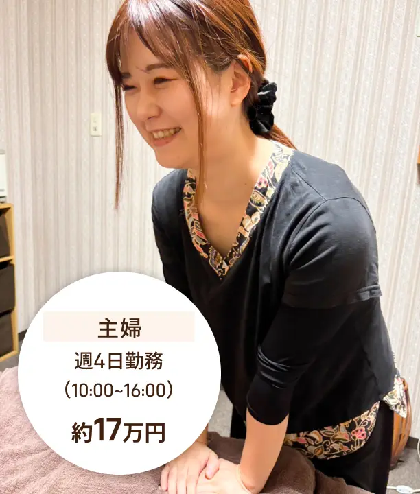 主婦週4日勤務 （10:00~16:00）約17万円